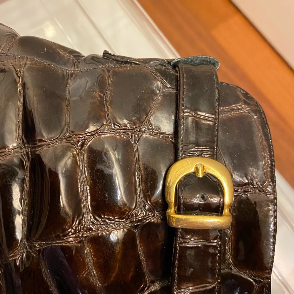 1990’s vintage patent brown leather bootie - Picture 5 of 13